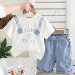 INCLUD Boys Printed Round Neck T-shirt With Shorts-picture-6