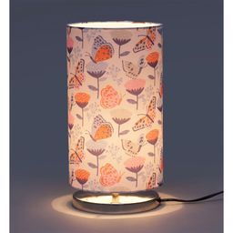 Green Girgit Butterfly on Flower Round Table Lamp image 3
