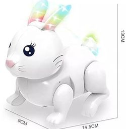 Uniquebuyin Walking and Jumping Rabbit Pet Toy with Colorful Luminous Ears Entertaining for Infants and Kids Battery-Operated Jumping Rabbit (Random Color) image 3