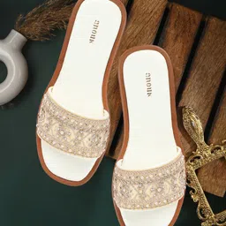 Anouk Women Ethnic Embellished Flatform Heel Sandals-34