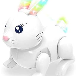 Uniquebuyin Walking and Jumping Rabbit Pet Toy with Colorful Luminous Ears Entertaining for Infants and Kids Battery-Operated Jumping Rabbit (Random Color) image 5