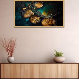 DEKORSTATION Gold-Toned & Green 1 Piece Canvas Wall Painting-image-79