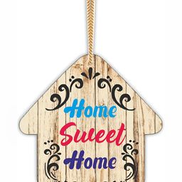 CVANU Brown & Red Home Quotes Painted Hut Shape Wooden Wall Hanging-picture-19