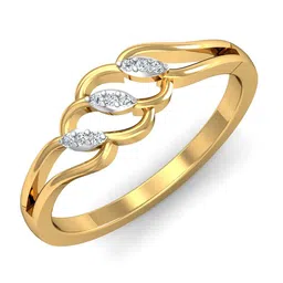 KUBERBOX 18KT Gold Diamond Studded Ring-1.28gm-image-91