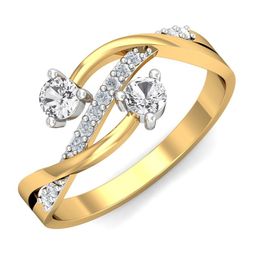 KUBERBOX Ozlem 18KT Gold Diamond Topaz Studded Finger Ring-2.34gm-image-78