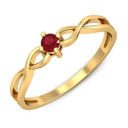 KUBERBOX Eccentric 18KT Gold Ruby Ring-1.58gm-image-8
