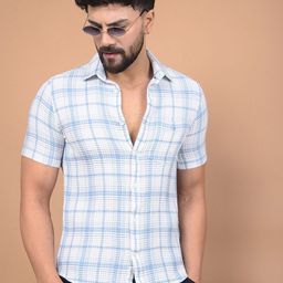 Crimsoune Club Men Classic Fit Spread Collar Textured Cotton Casual Shirt-image-68