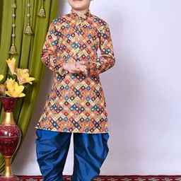 Cae Boys Printed Regular Sequinned Kurta with Patiala-56