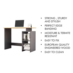 HEXA RED Grey Engineered Wood Study Table For Work From Home Students & Computer Table image 3