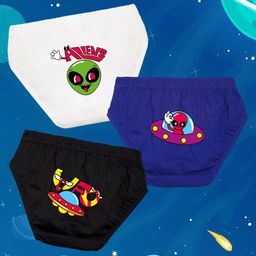 NUSYL Boys Pack Of 3 Printed Mid Rise Basic Briefs - 3 Pcs Printed Basic Briefs-9