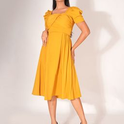 clobug Square Neck Fit & Flare Dress-image-22