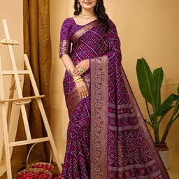HI FI NX Bandhani Silk Cotton Kanjeevaram Saree-image-99