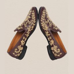 DEEUCO Men Brown PU Mojaris-image-68