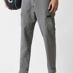 Van Heusen Flex Men Solid Mid-Rise Regular Fit Trousers-picture-45