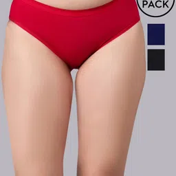 SIMOH Pack Of 3 Mid-Rise Hipster Briefs - H7101_Red_Black_Blue-47