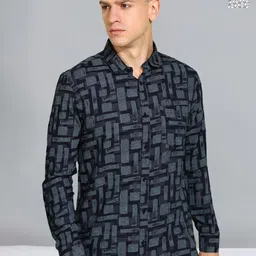 Moda Rapido Men Pack Of 2 Geometric Printed Classic Regular Fit Casual Shirt-11