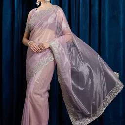 Anouk Net Embellished Beads and Stones Party Saree image 2