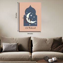 Chalk My Theme Peach-Coloured & Blue 1 Piece Wood Other Wall Paintings-16