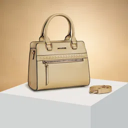 Forever Glam by Pantaloons Colourblocked PU Structured Handheld Bag with Cut Work-18