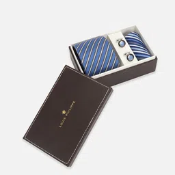 Louis Philippe Men Accessory Gift Set of Tie Pocket Square And Cufflink-20