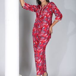 StyFun Tropical Printed Notch-Neck Top With Palazzo-22