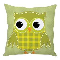 Stybuzz Owl Cartoon Cushion Cover - Green-23