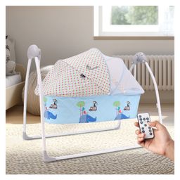 R for Rabbit Lullabies The Auto Swing Baby Cradle - Blue-12