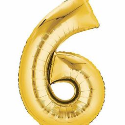 Amfin Number Six 17 Inches Foil Balloon - Golden-image-34