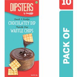 Snackible Dipsters Chocolate Dip With Waffle Chips Pack Of 10 - 50 gm-18