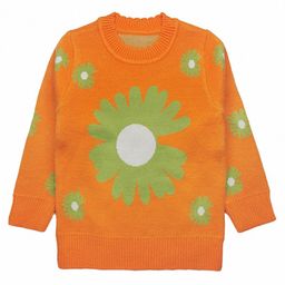 Kookie Kids Full Sleeves Sweater Floral Design - Orange-image-77