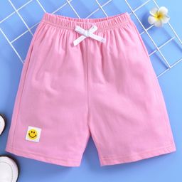 Kookie Kids Knee Length Shorts Smiley Print - Pink-image-64