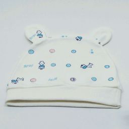 Kid-O-World Animal Printed Cap - Circumference 11cm - Blue & White-22