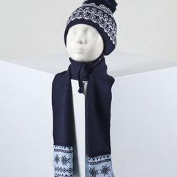 Babyhug Woolen Cap, Mittens and Scarf Blue - Cap Diameter 9.5 cm-image-41