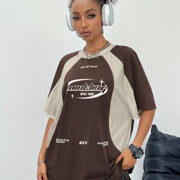 SXV STYLE Women Colourblocked T-shirt-image-47