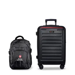 SWISS MILITARY Primus Set Of 2 Textured Hard-Sided Trolley Bag & Laptop Backpack-picture-17
