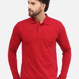 ALARM Men Solid Polo Collar Cotton T-shirt-image-43
