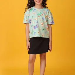 Anthrilo Girls Printed T-shirt with Skirt-image-73