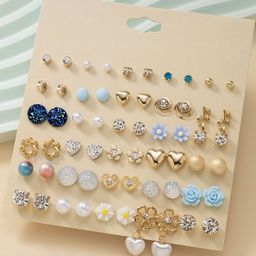 DressBerry Set Of 30 Gold-Plated Alloy Studs-picture-46