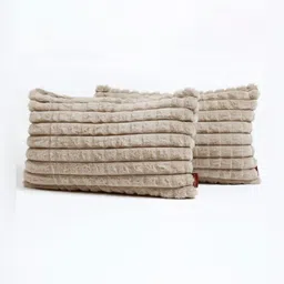 HOMADORN Camel Brown Set of 2 Checked Rectangle Cushion Covers image 4
