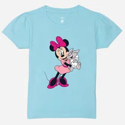 YK Disney Girls Minnie Mouse Printed Puff Sleeves Pure Cotton T-shirt-image-69