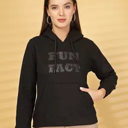 Thirty Threads Women Typography Printed Hooded Pullover Sweatshirt-picture-7