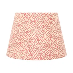 Lampenschirm India Red & Beige Printed Cotton Contemporary Frustum Shaped Lampshade-22