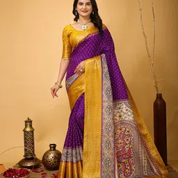 LeeliPeeri Designer Bandhani Printed Woven Design Zari Saree-picture-18
