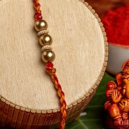 Look and Adorn Unisex Brown Thread Rakhi-image-42