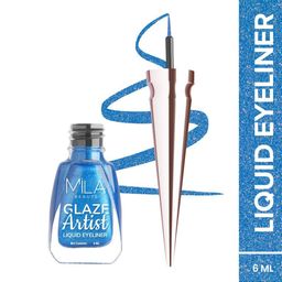 MILA BEAUTE Glaze Artist Water Proof Liquid Eyeliner With Vitamin E - 6 ml - Magical Blue-12
