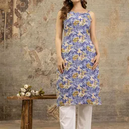 Anouk Rustic Floral Print Cotton Shoulder Strap Straight Kurta-image-98