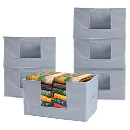 Kuber Industries Grey 6 Pieces Cloth Organisers-55