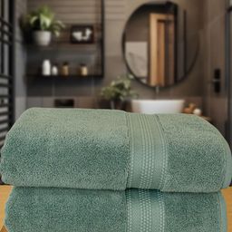 Myntra Elegant Homes Green 2 Cotton 600 GSM Bath Towel-image-13