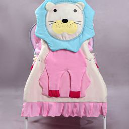 Babyhug Lion Print 2 in 1 Cradle cum bassinet with Mosquito Net and Swing Lock function - Pink image 2