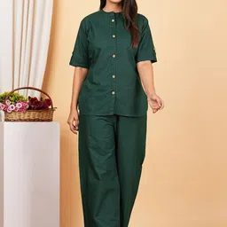 CANVIR Pure Cotton Mandarin Neck Top & Palazzo Co-Ord Set-picture-18